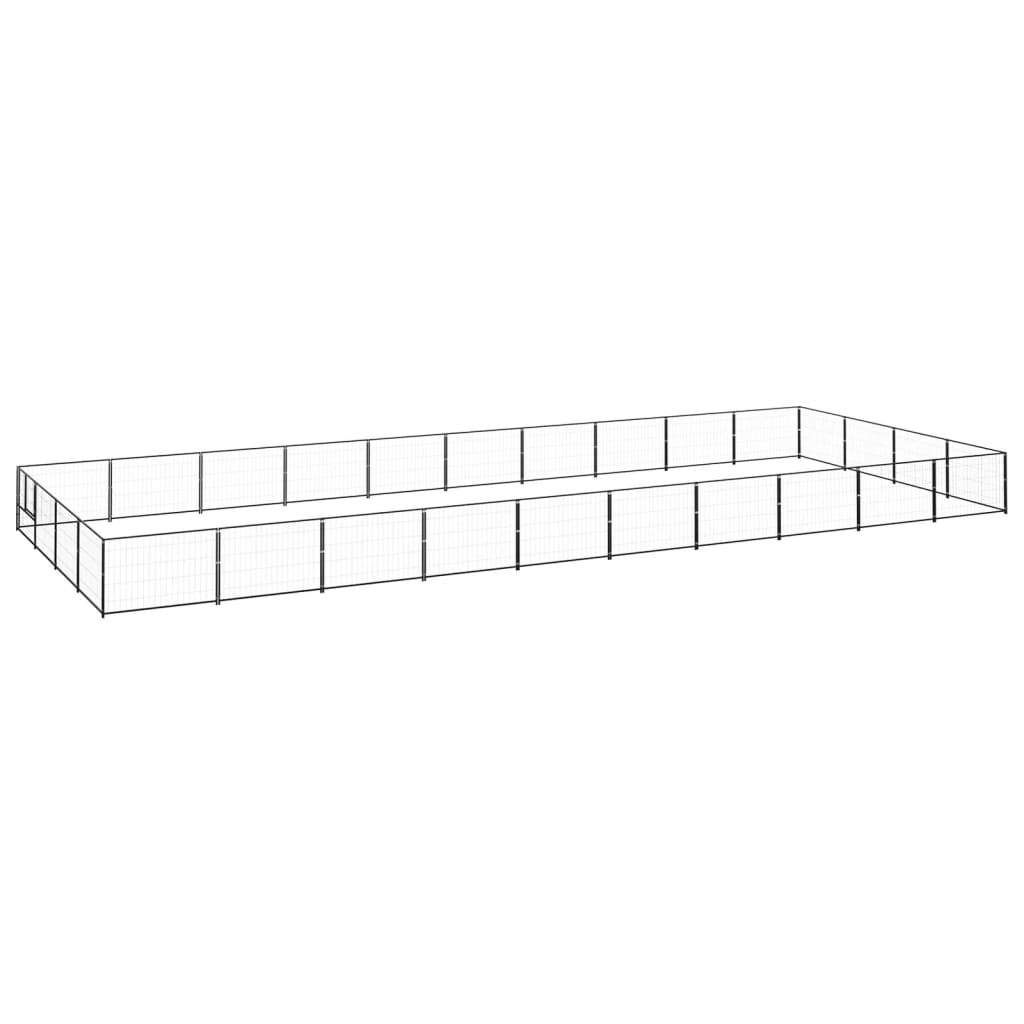 NNEVL Dog Kennel Black 40 m² Steel