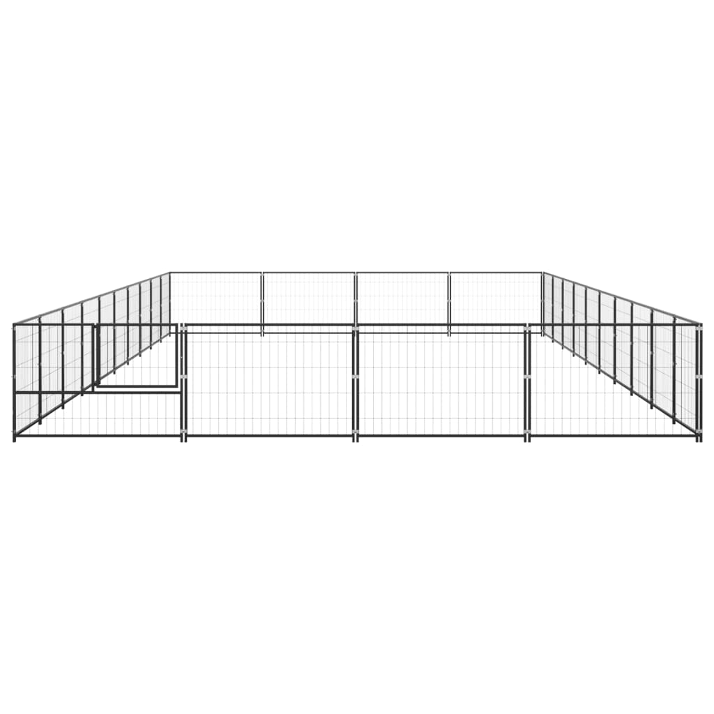NNEVL Dog Kennel Black 40 m² Steel