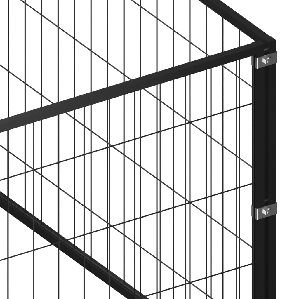 NNEVL Dog Kennel Black 40 m² Steel