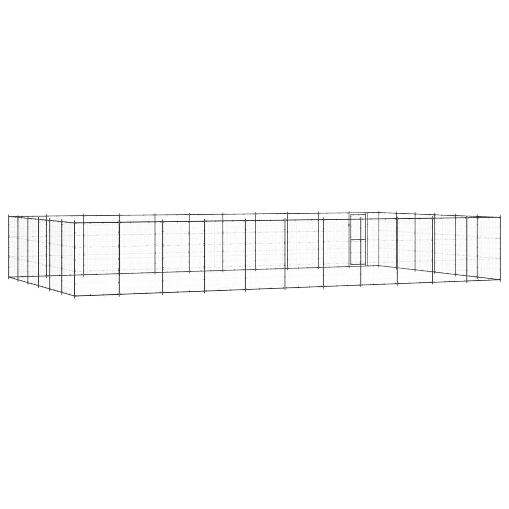 NNEVL Outdoor Dog Kennel Steel 79.86 m²
