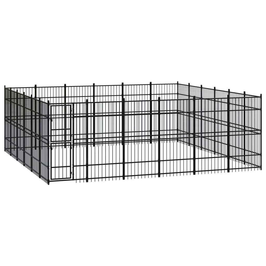 NNEVL Outdoor Dog Kennel Steel 33.18 m²