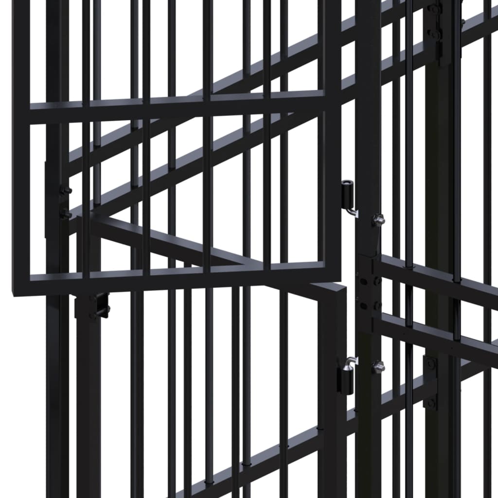 NNEVL Outdoor Dog Kennel Steel 33.18 m²
