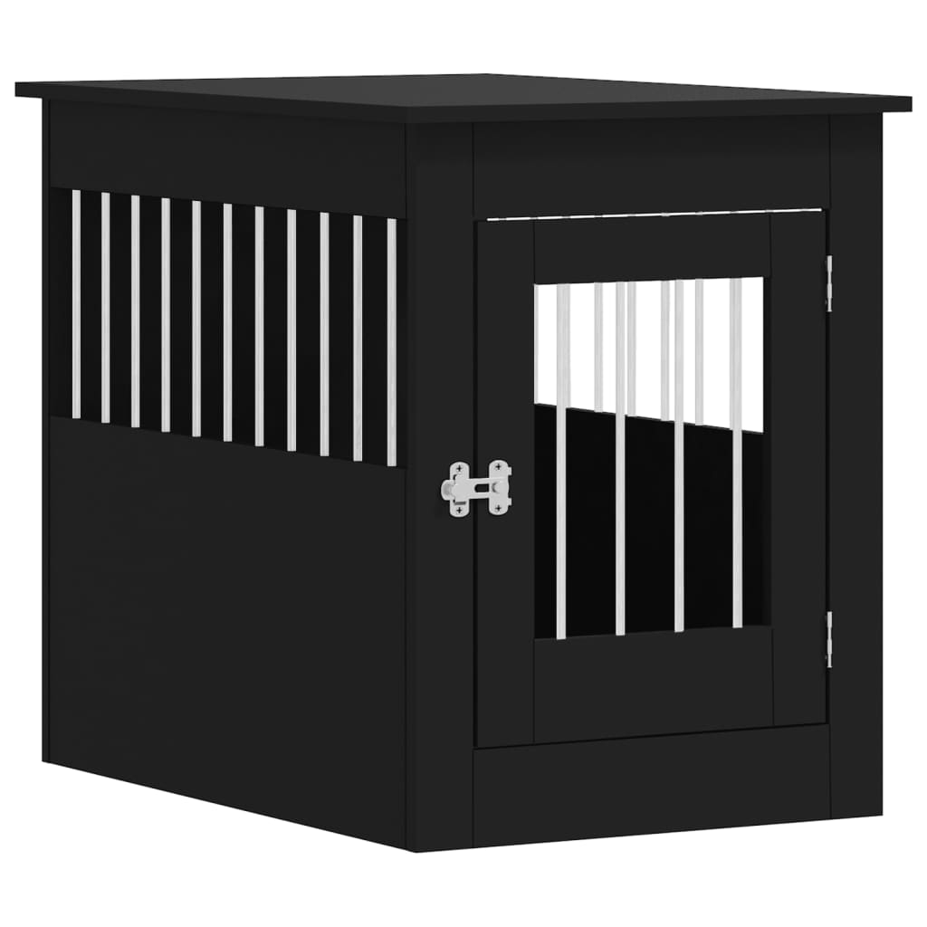 NNEVL Dog Crate Furniture Black 55x80x68 cm Engineered Wood