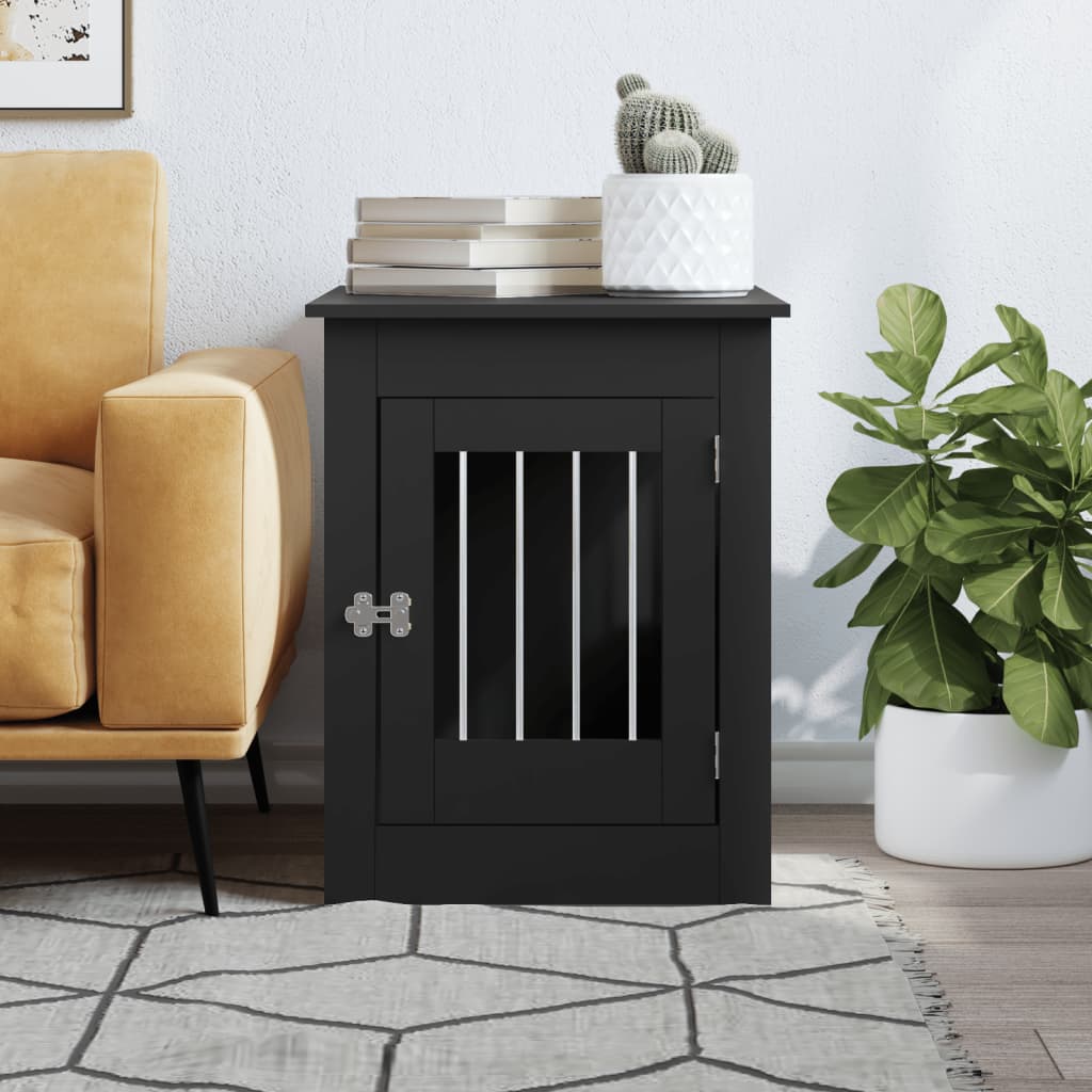 NNEVL Dog Crate Furniture Black 55x80x68 cm Engineered Wood